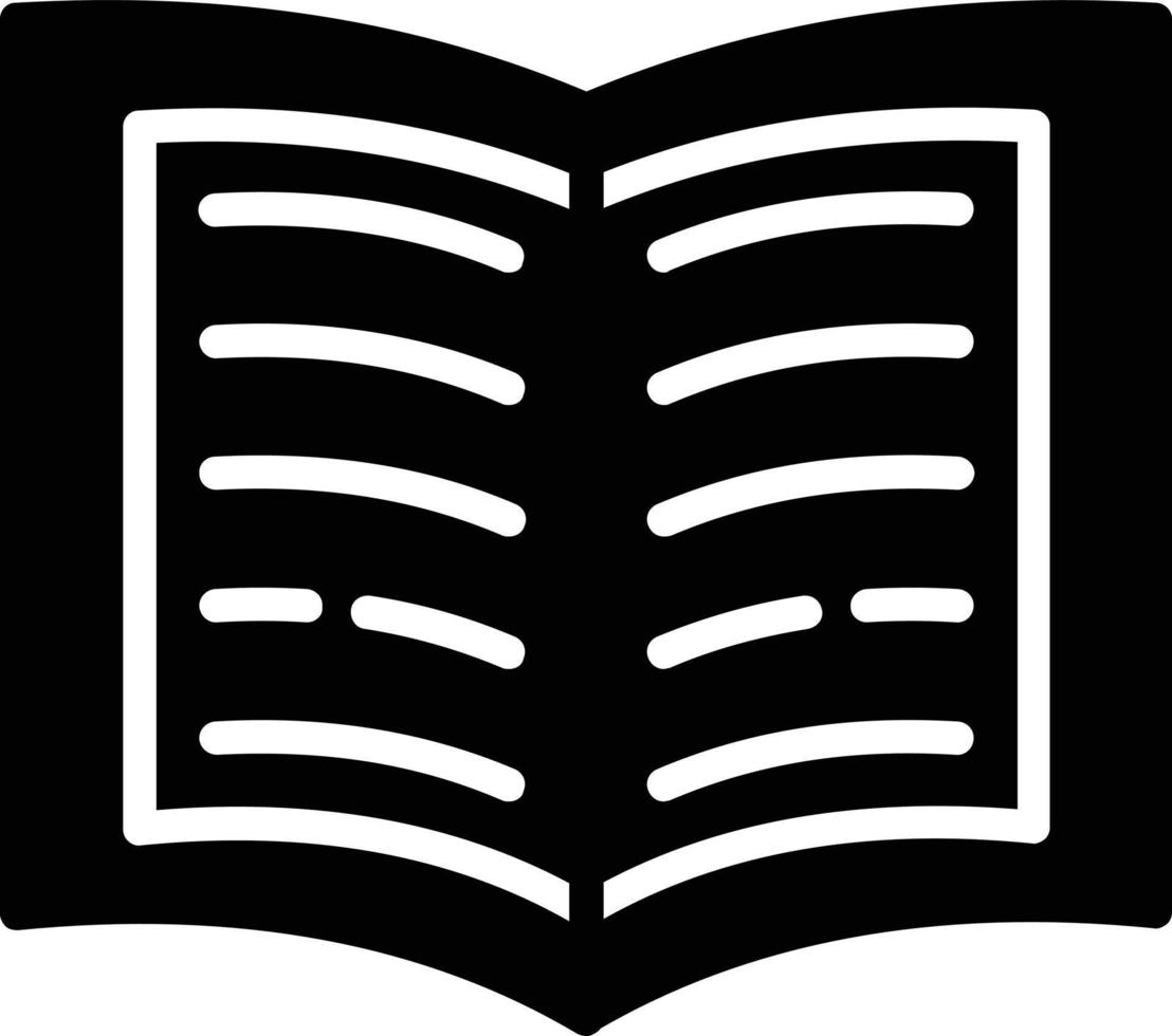 icono de glifo de vector de libro