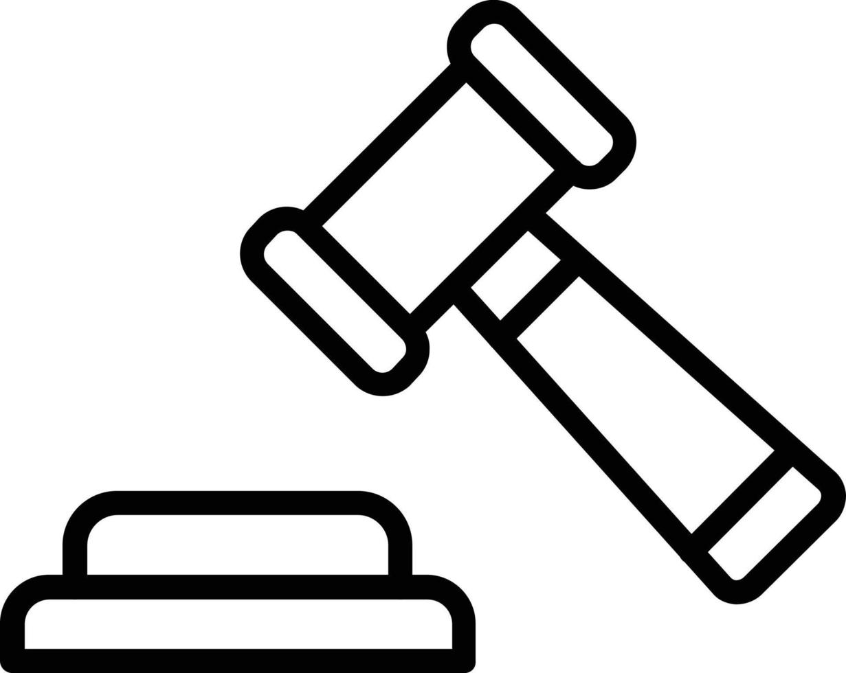 Gavell Vector Line Icon