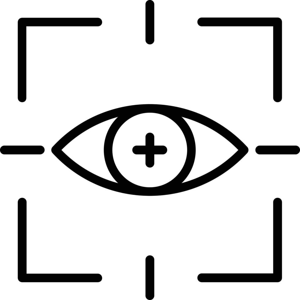 icono de línea de vector de escaneo ocular