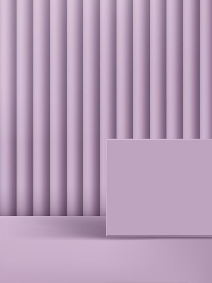 Vector 3D illustration Minimal Monochrome Pastel Purple Platform and Background.