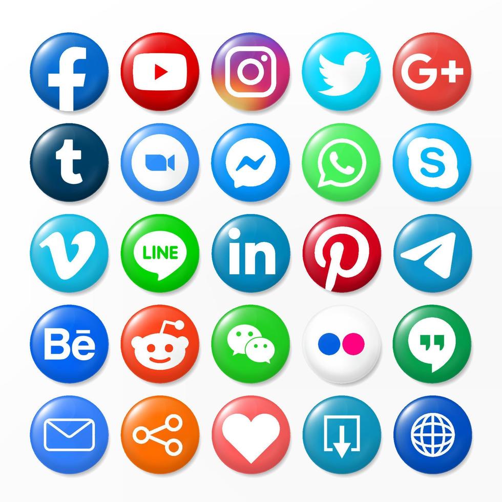 icono o logotipo de la plataforma de comunicación y redes sociales vectoriales para publicidad en línea y sitio web. vector