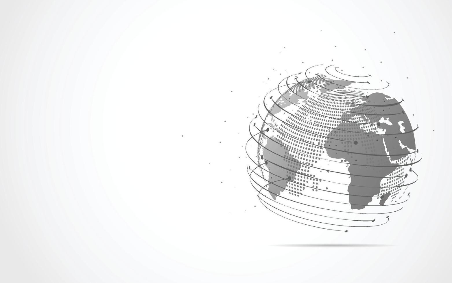 Global network connection. World map point and line composition concept of global business. Vector Illustration