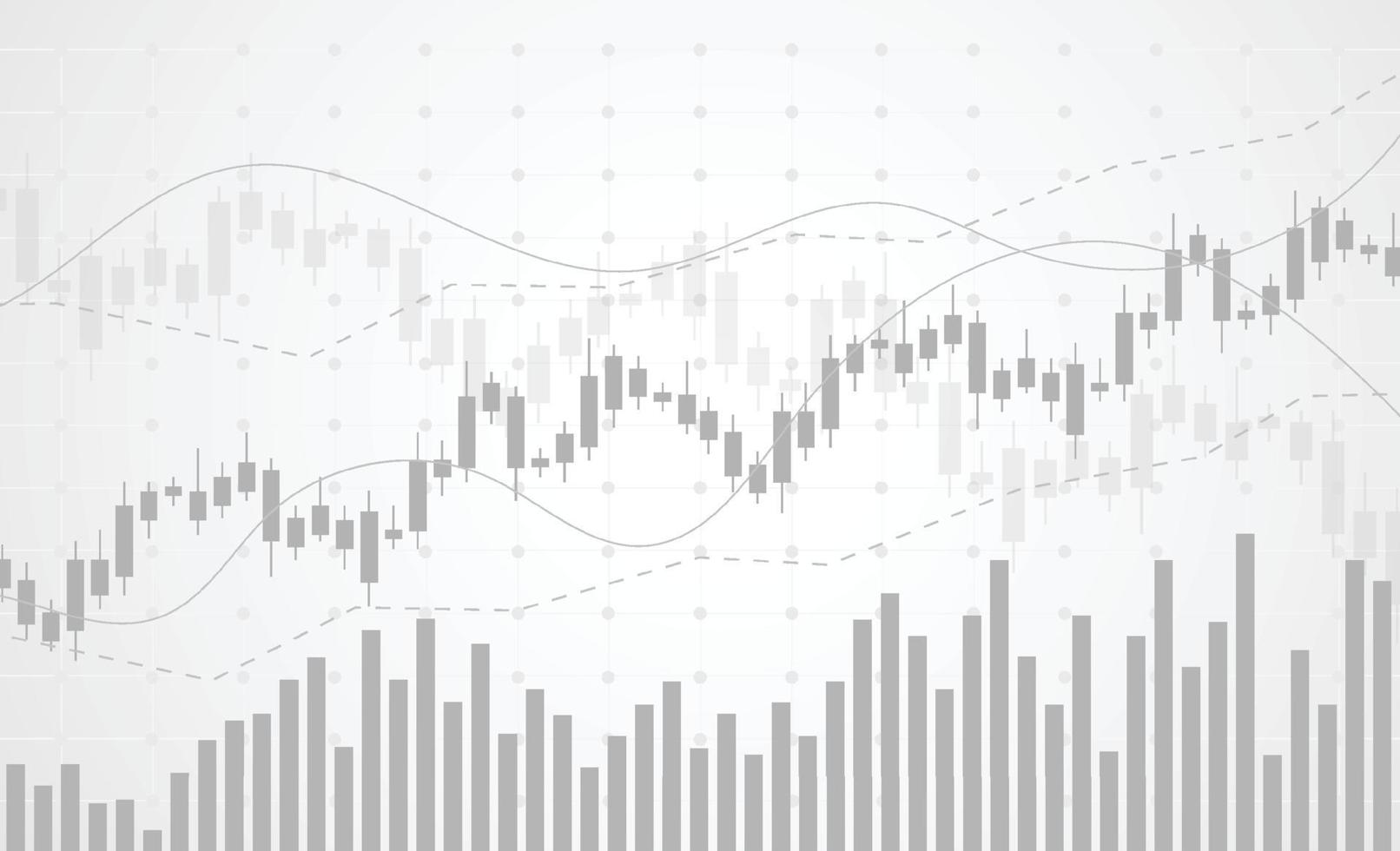 Gráfico del gráfico del palo de la vela del negocio del comercio de inversiones del mercado de valores en el diseño del fondo blanco punto alcista, tendencia del gráfico. ilustración vectorial vector