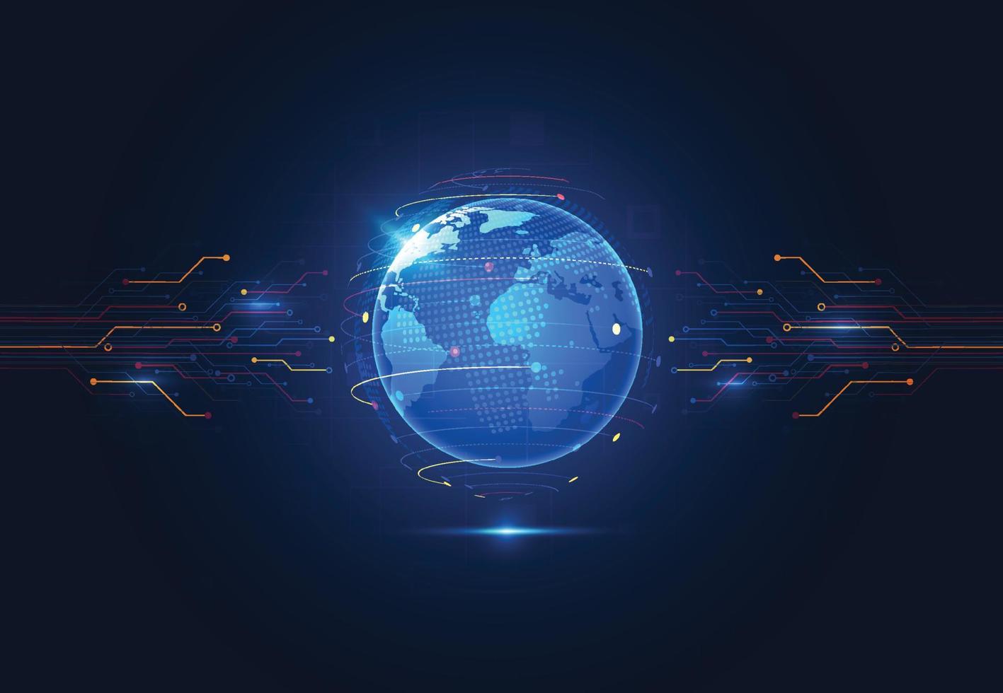 Global network connection. World map point and line composition concept of global business. Vector Illustration