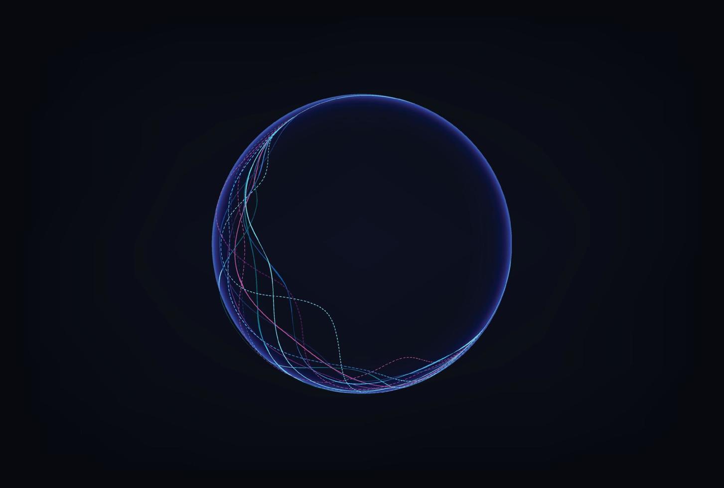 Wave lines flowing dynamic. Artificial intelligence deep learning visualization networks concept for AI, music, sound. Vector illustration