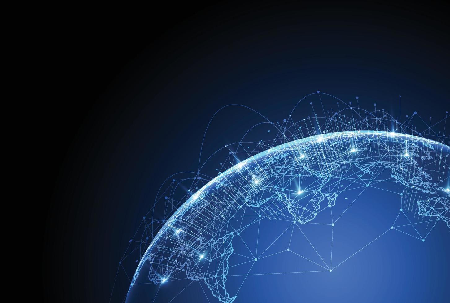 Global network connection. World map point and line composition concept of global business. Vector Illustration