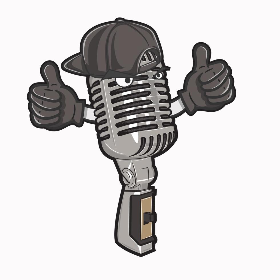 mic mascot vector