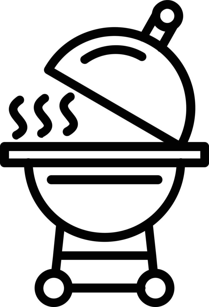 icono de línea de vector de barbacoa