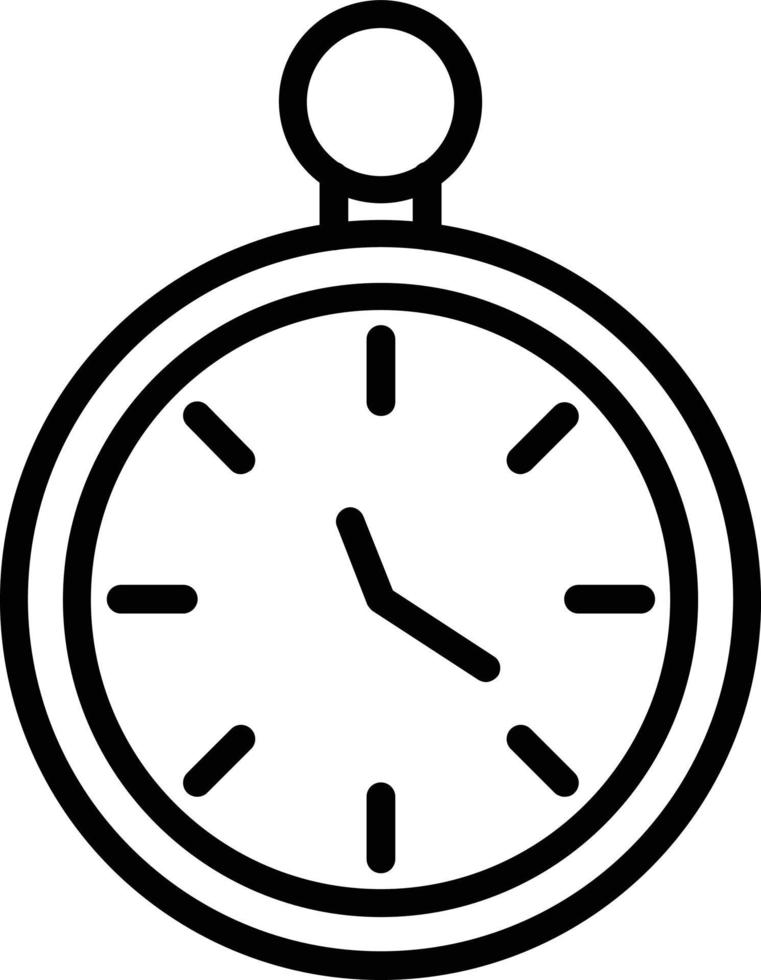 icono de línea de vector de reloj de bolsillo