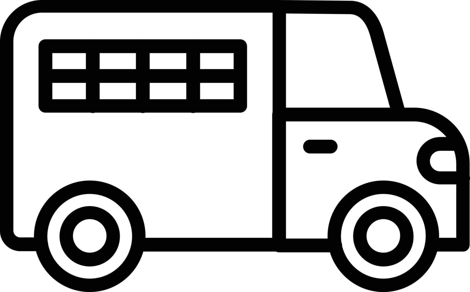 Police Van Vector Line Icon