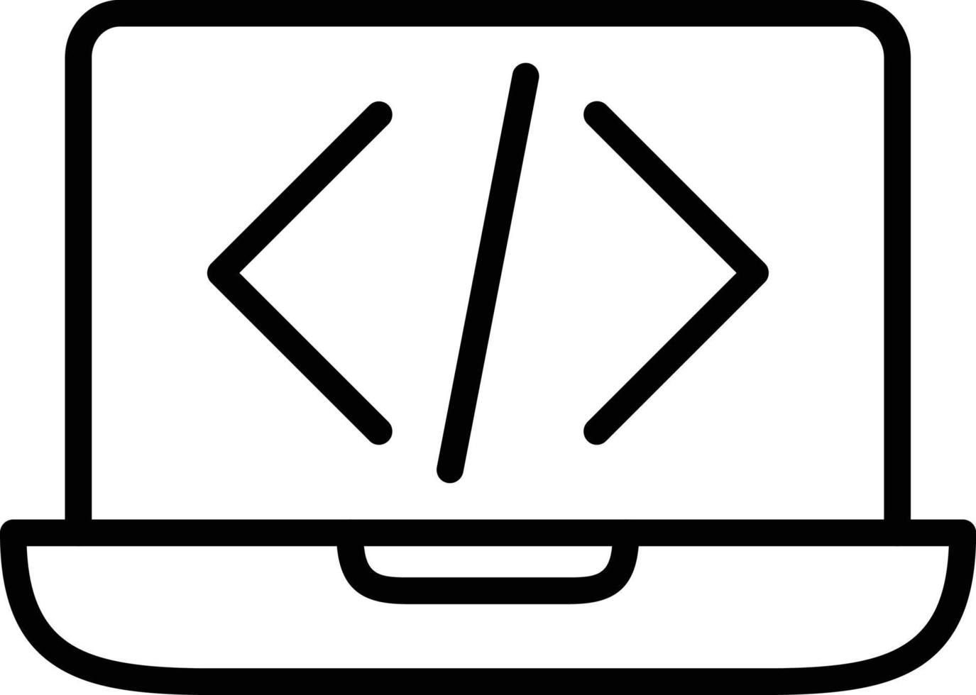 Coding Vector Line Icon