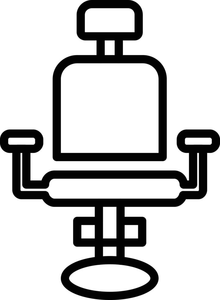 icono de línea de vector de silla de peluquero