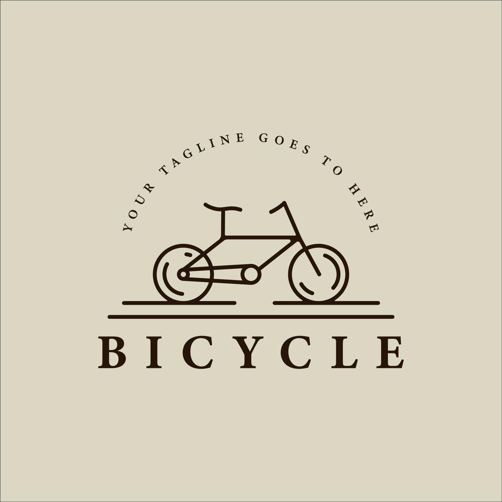 bicicleta simple logo línea arte minimalista vector ilustración plantilla icono diseño gráfico