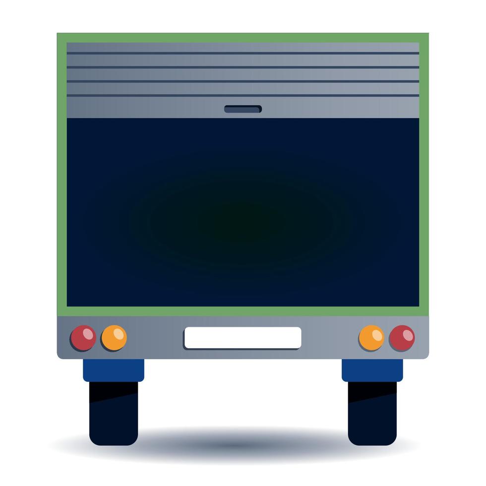 Open empty boot of the truck. Back side of the van. Moving out. Flat design. Vector illustration.