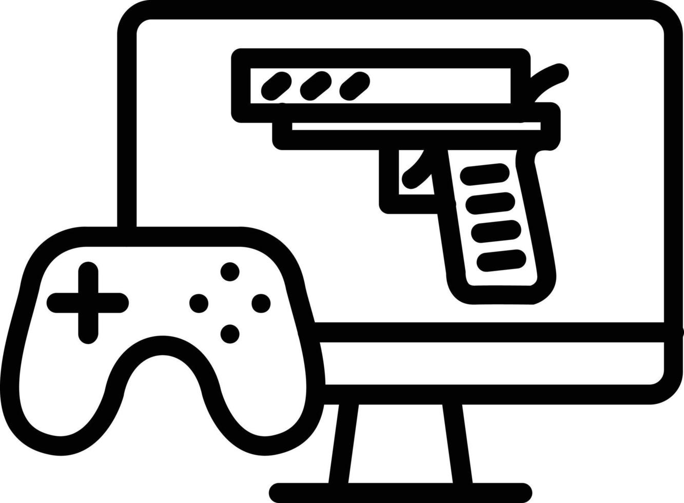 Shooting Game Vector Line Icon