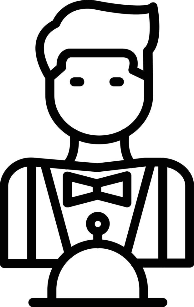 Waiter Vector Line Icon