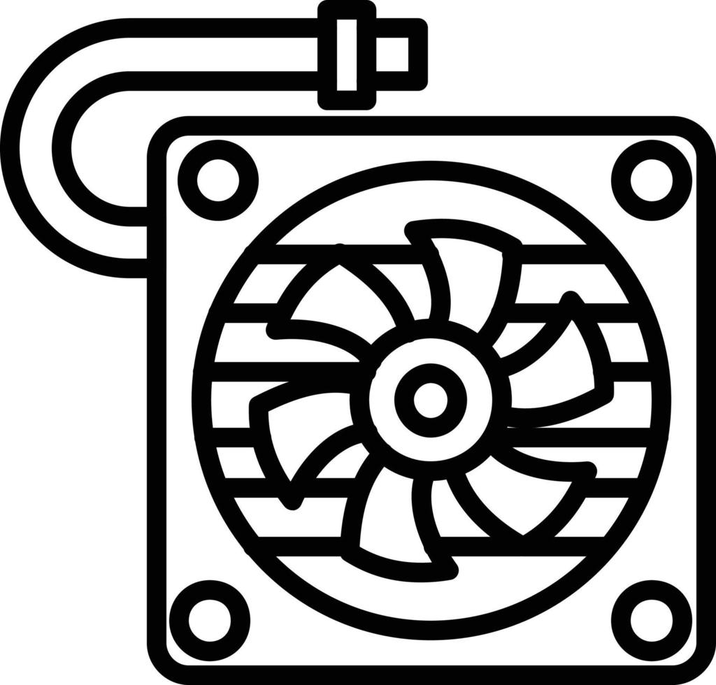 icono de línea de vector de ventilador de refrigeración