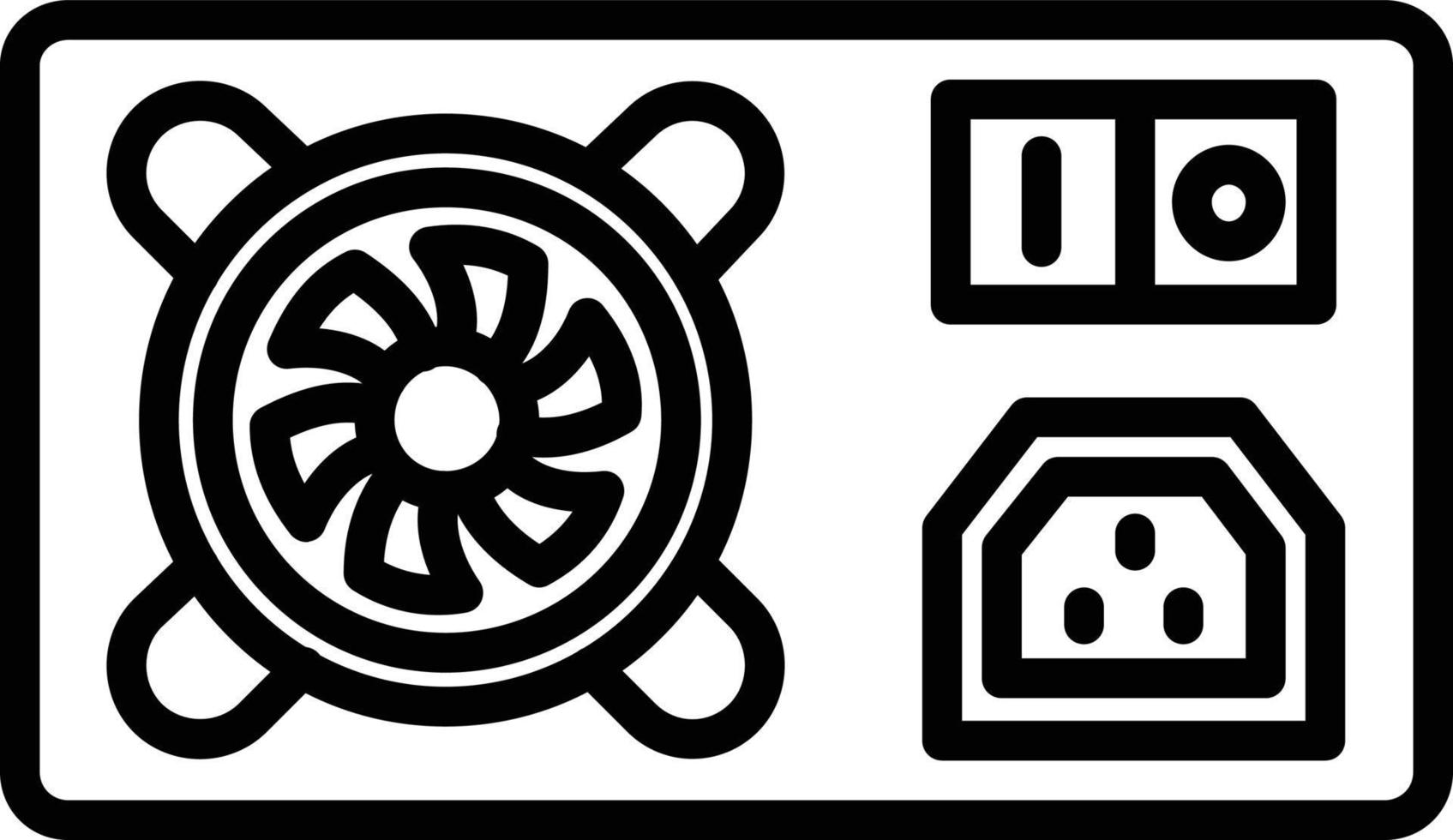 Gaming Power Supply Vector Line Icon