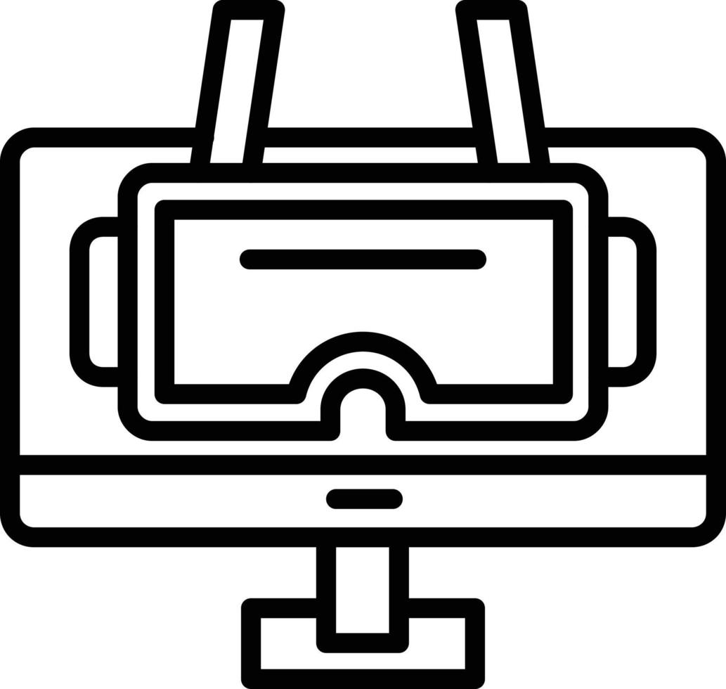 Virtual Reality Vector Line Icon