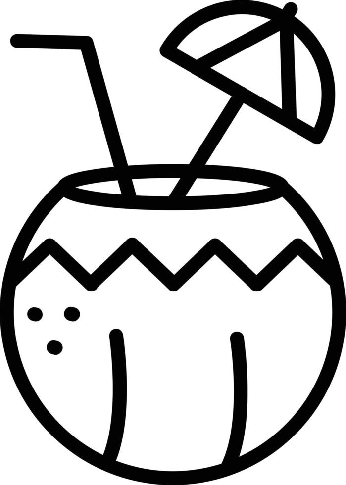 Coconut Drink Vector Line Icon