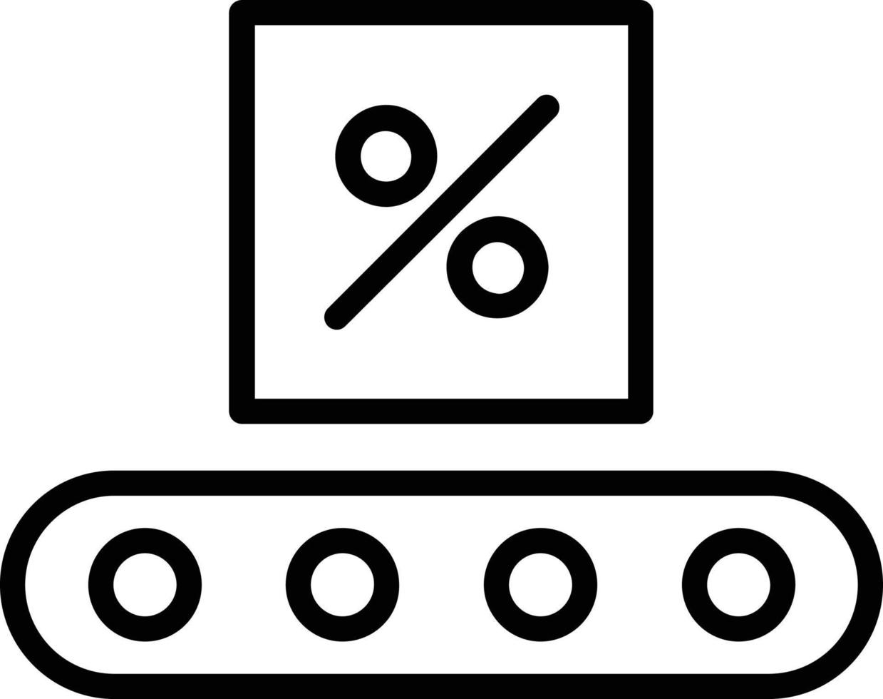 icono de línea de vector de caja de cinta transportadora