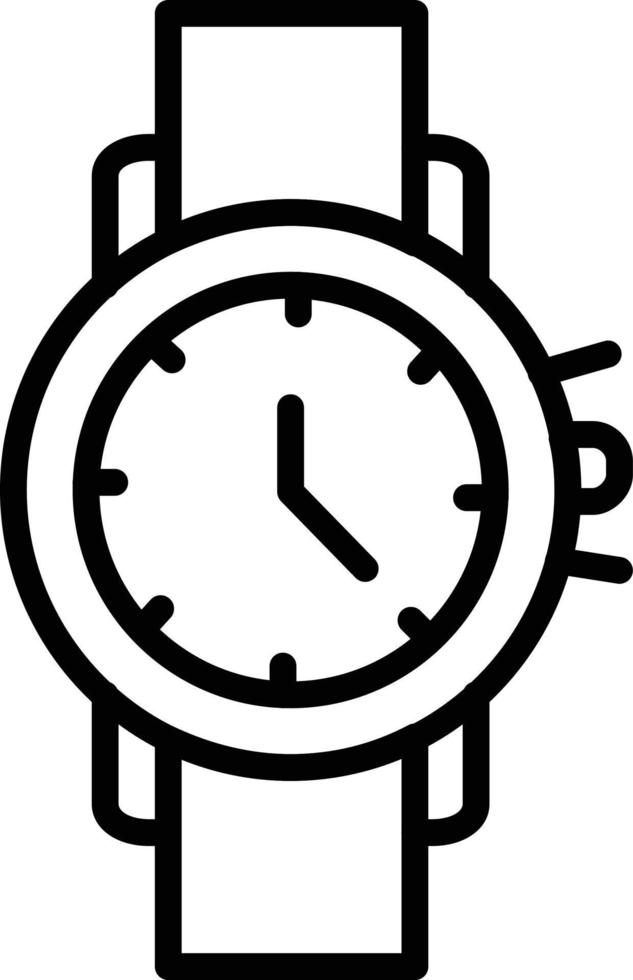 icono de línea de vector de reloj de pulsera