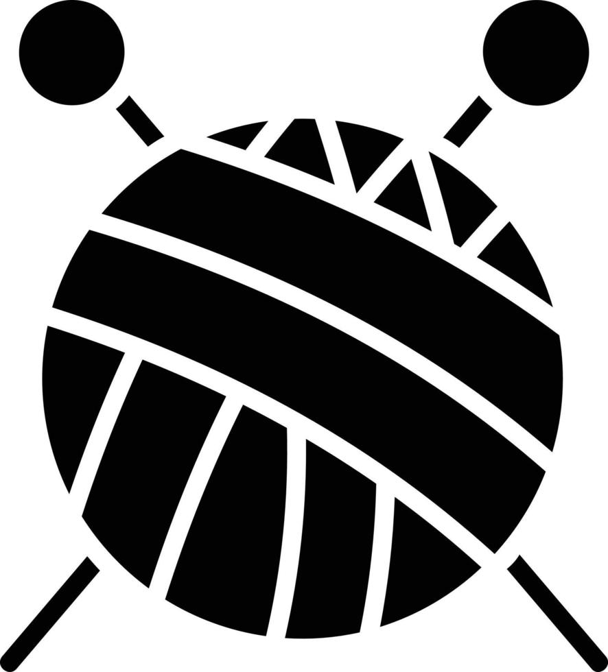 Knitting Glyph Vector Icon
