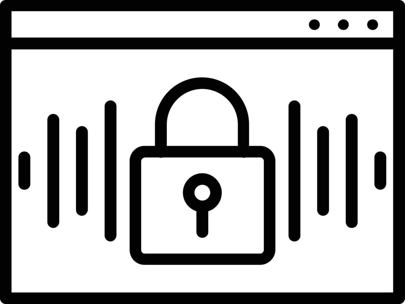 Voice Lock Vector Line Icon