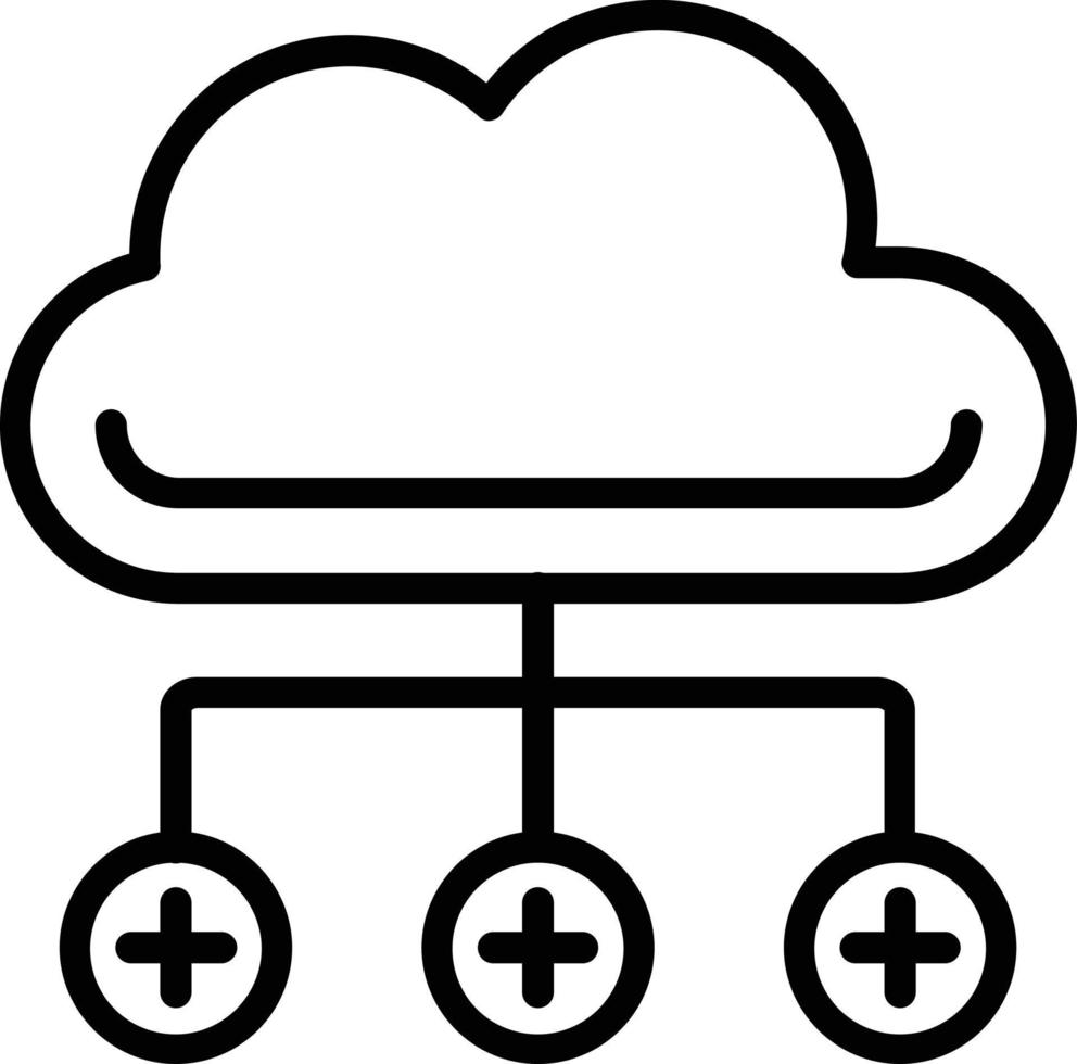 Cloud Computing Vector Line Icon