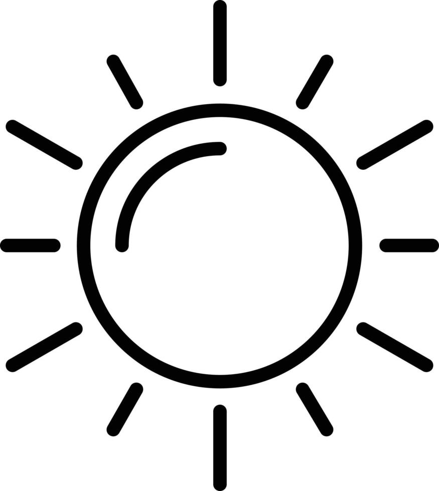 icono de línea de vector de sol