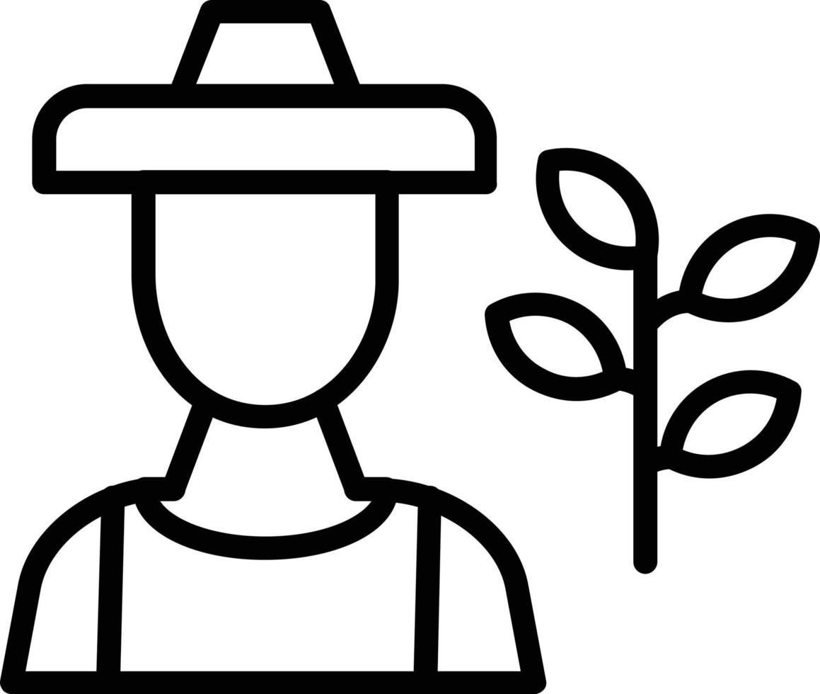 Farmer Vector Line Icon