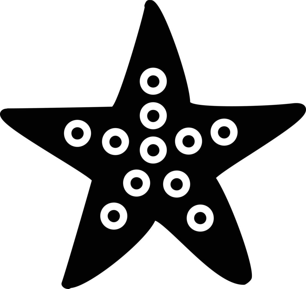 icono de glifo de estrella de mar vector