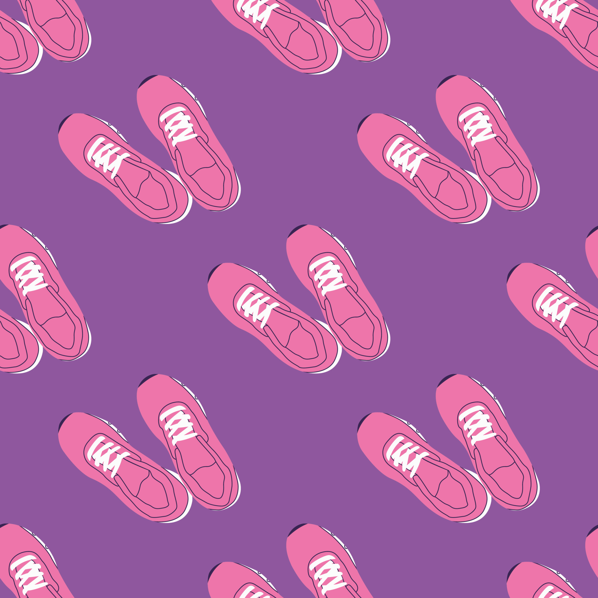 Pink training girl sport shoe seamless pattern. Sneaker repeat