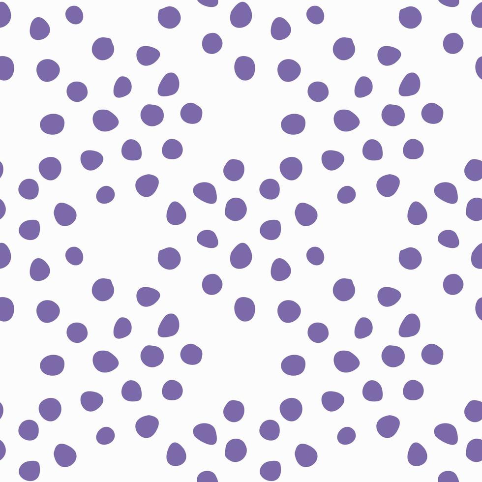 patrón sin costuras de garabatos de puntos violetas. ilustración de moda contemporánea moderna abstracta. formas orgánicas. diseño de niños lindos para papel tapiz, papel, tela, papelería, textil vector