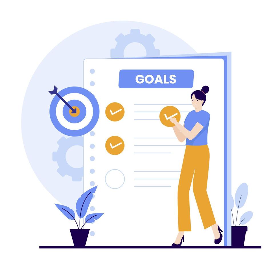 Flat design of personal goals concept vector