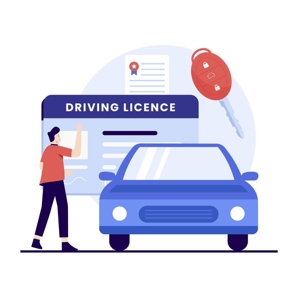 Driving licence flat design concept vector