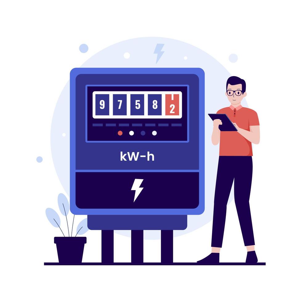 Electricity meter flat design concept vector