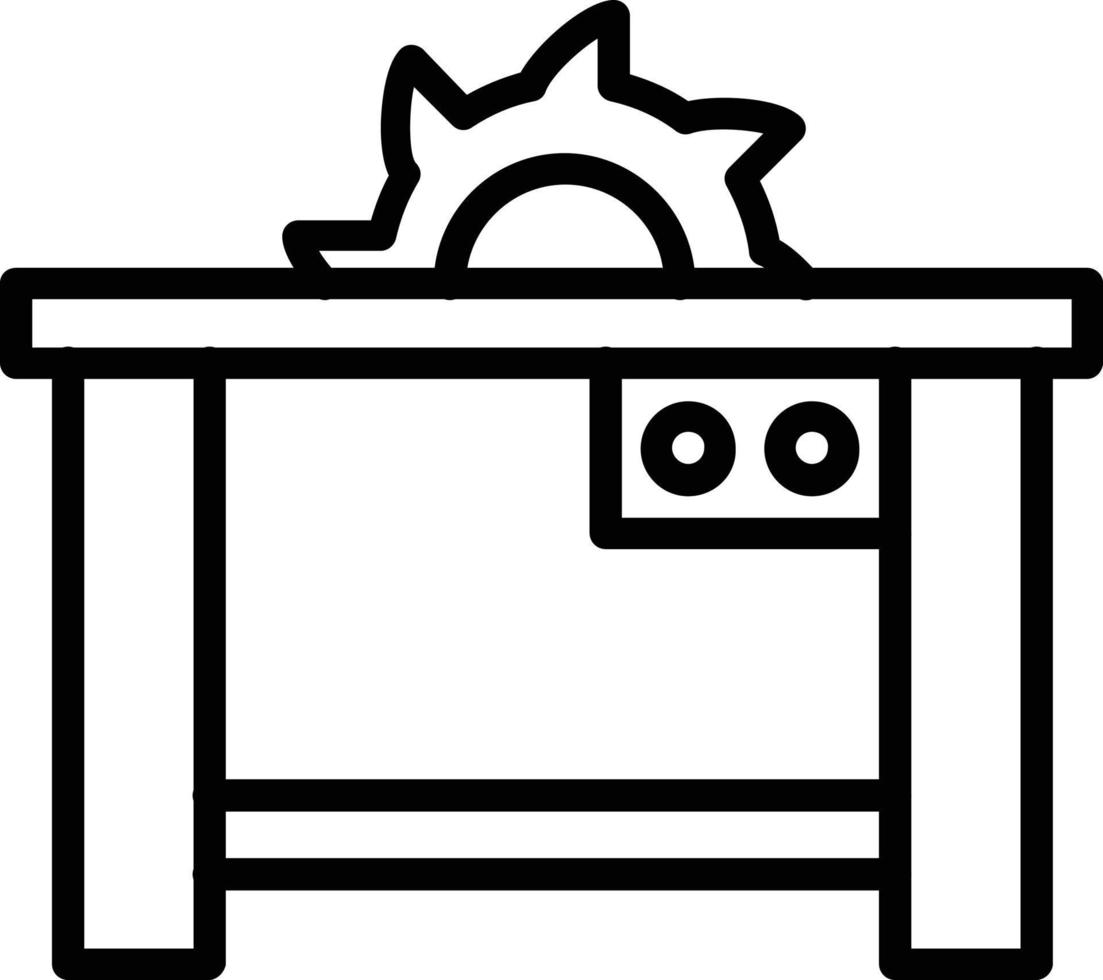 Table Saw Vector Line Icon