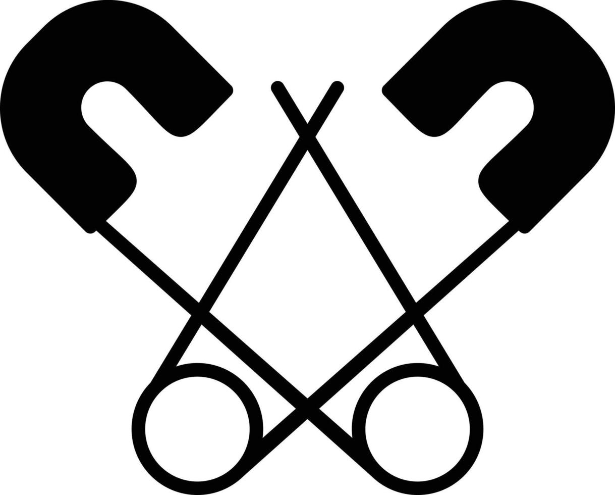 Safety Pins Glyph Vector Icon