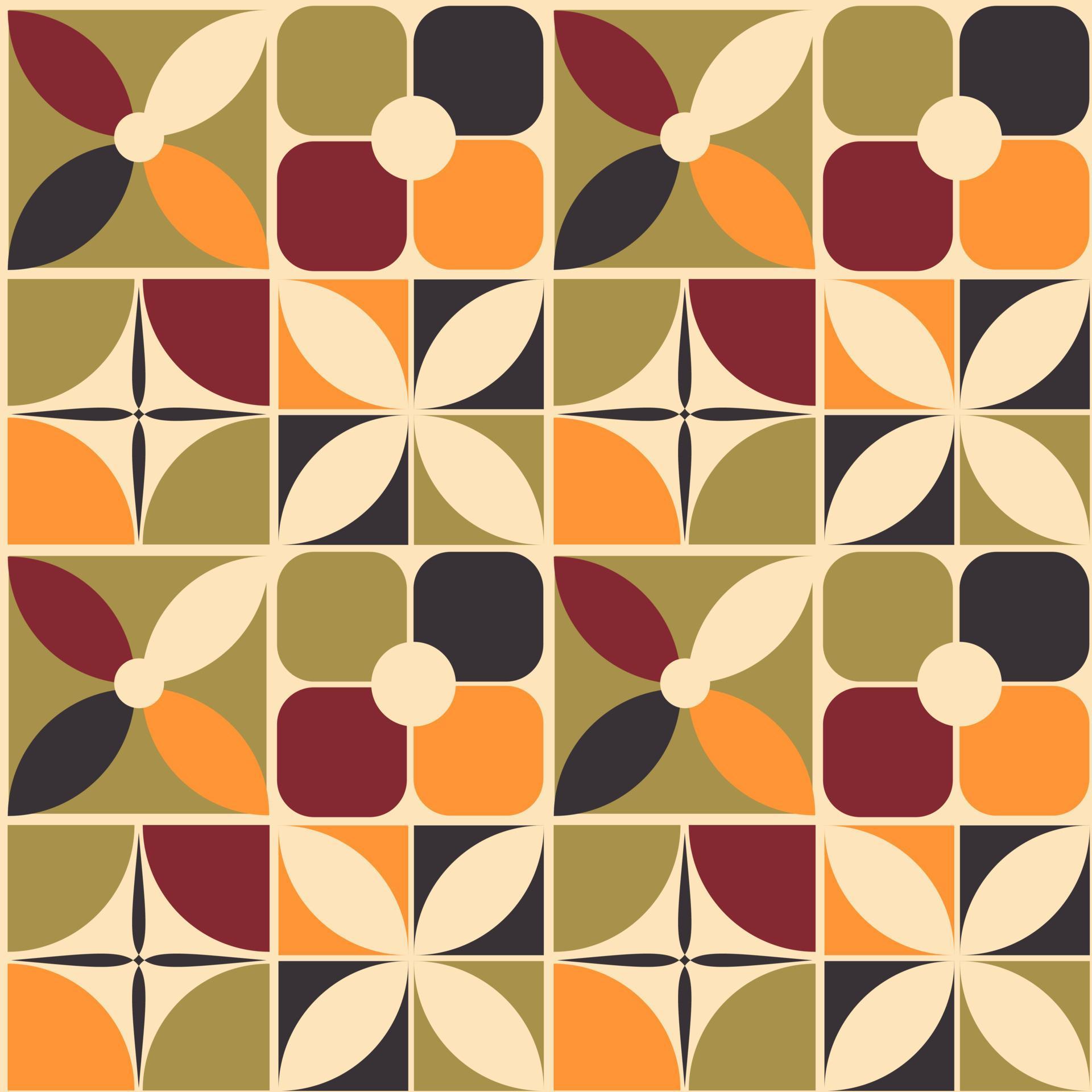 70s retro vintage mid century modern seamless pattern with simple