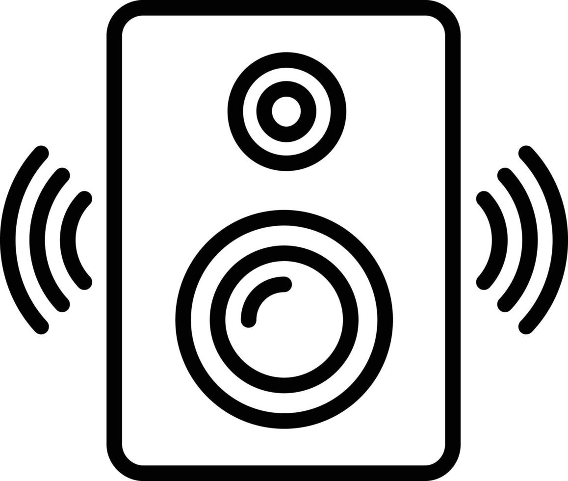 icono de línea de vector de altavoces