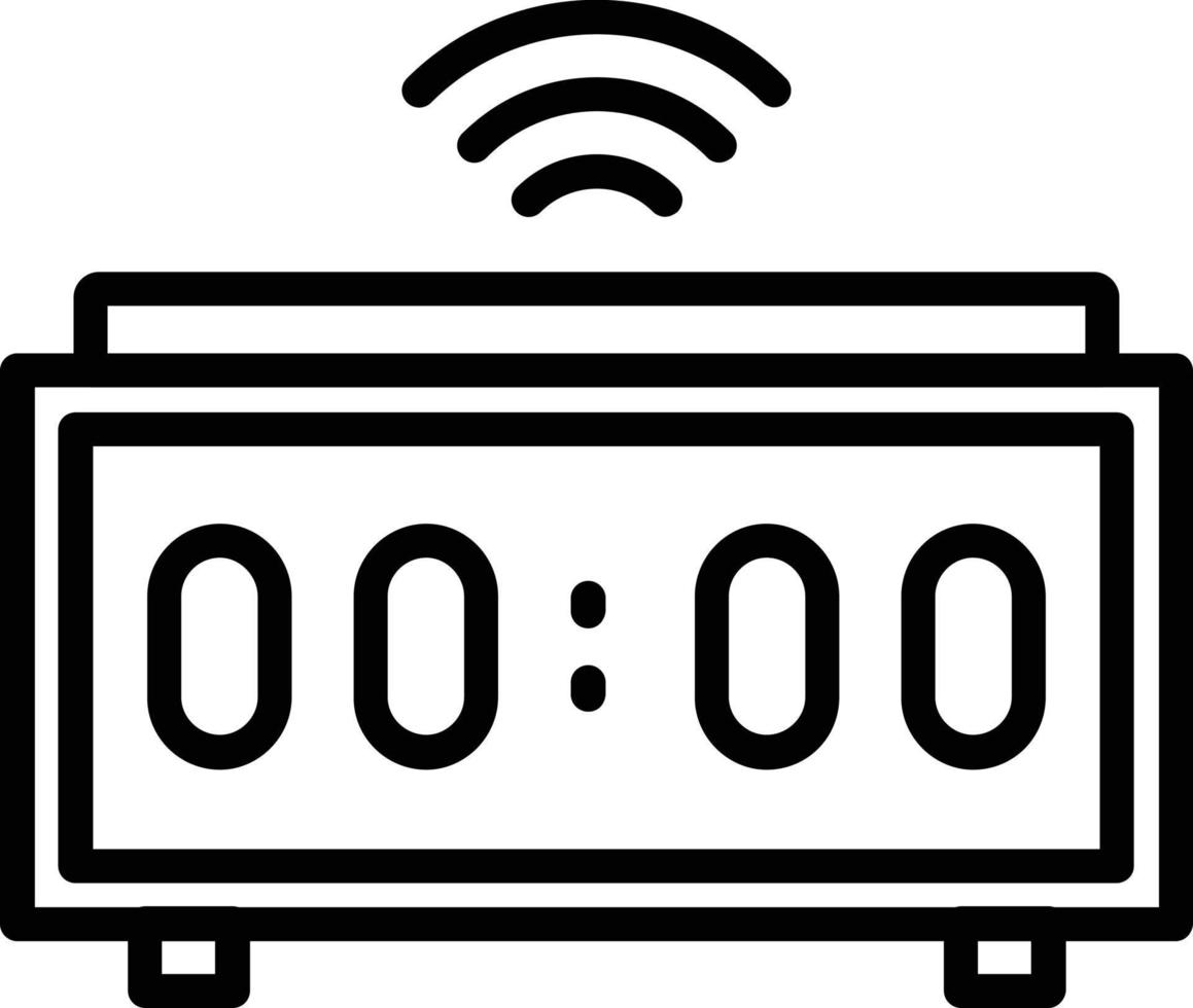 Digital Clock Vector Line Icon