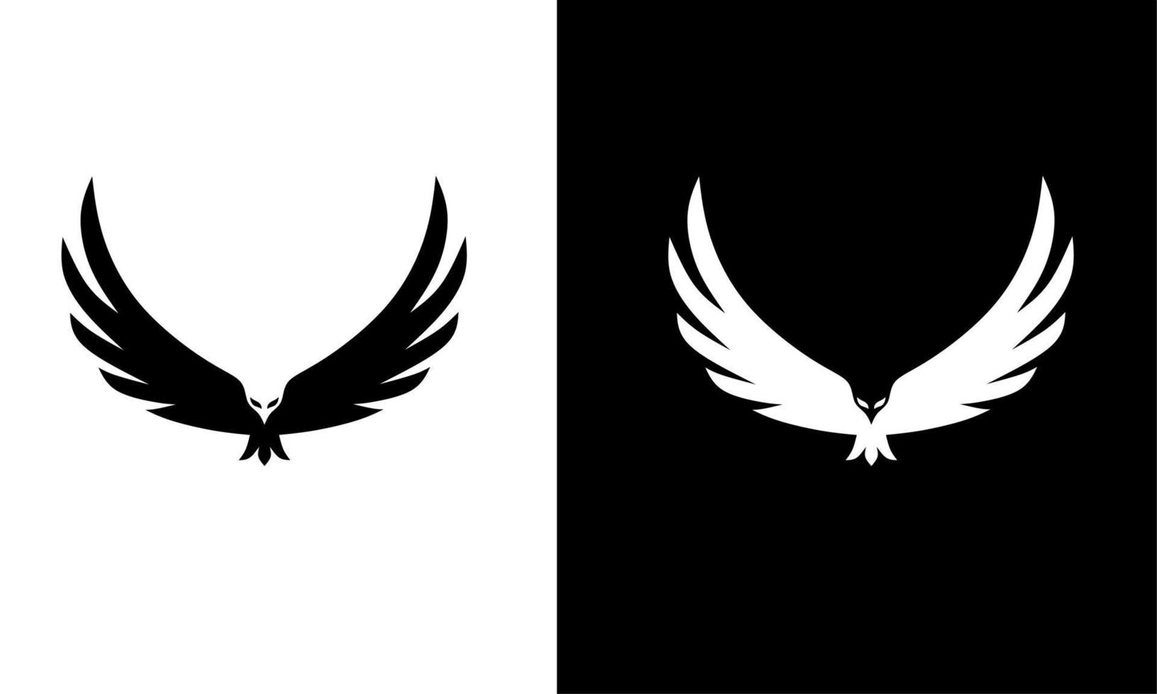 ilustración, gráficos vectoriales, de, plantilla, logotipo, águila, batir, ambas, alas vector