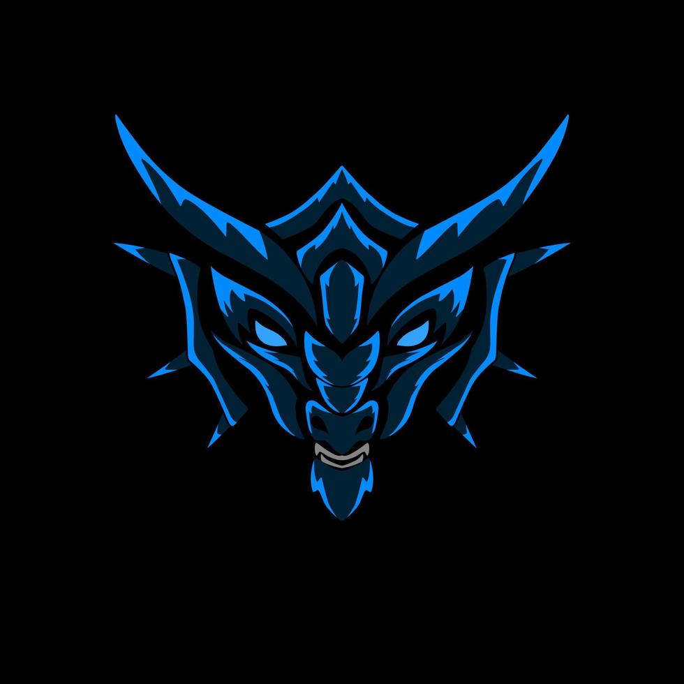 Illustration vector graphics of design monster face dragon logo