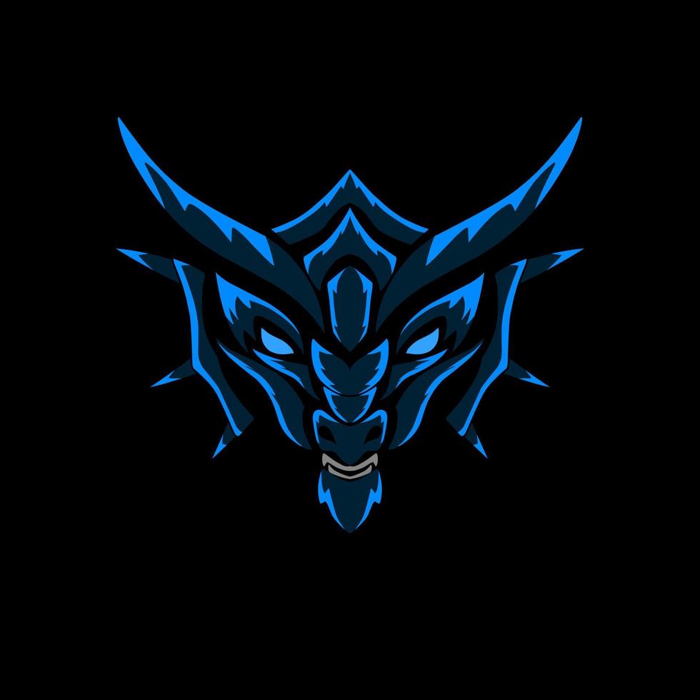 Illustration vector graphics of design monster face dragon logo