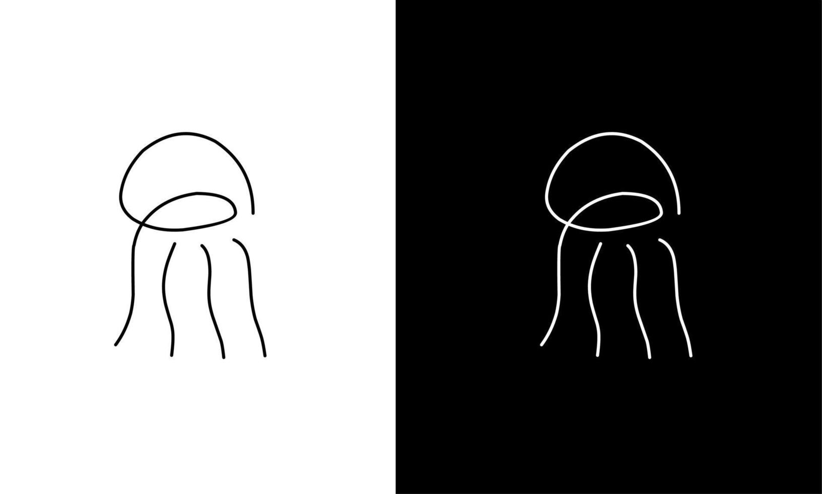 gráficos vectoriales de ilustración del logotipo de la plantilla arte de línea abstracto medusas diseño simple vector