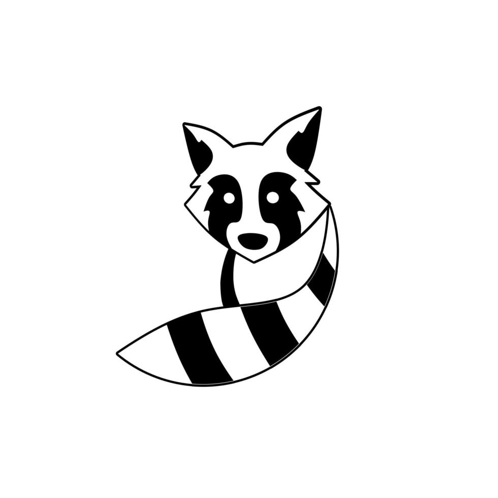 Illustration vector graphics of template logo raccoons tails