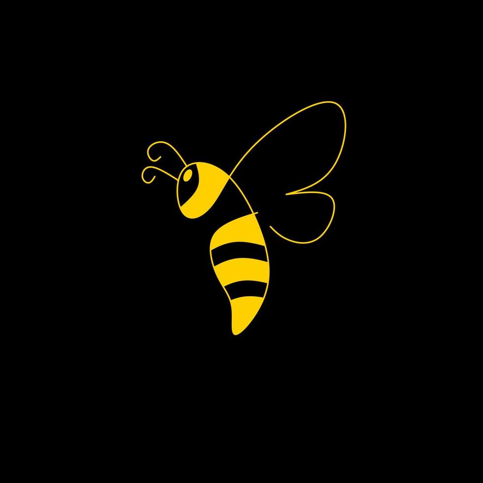 gráficos vectoriales de ilustración de abeja de dibujo de logotipo de plantilla vector