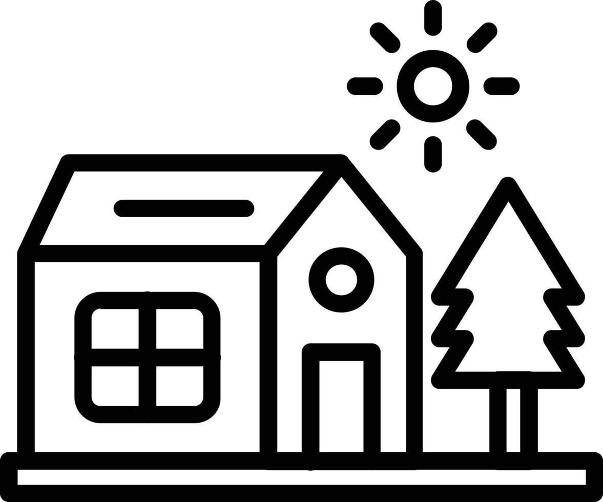 Farm House Vector Line Icon