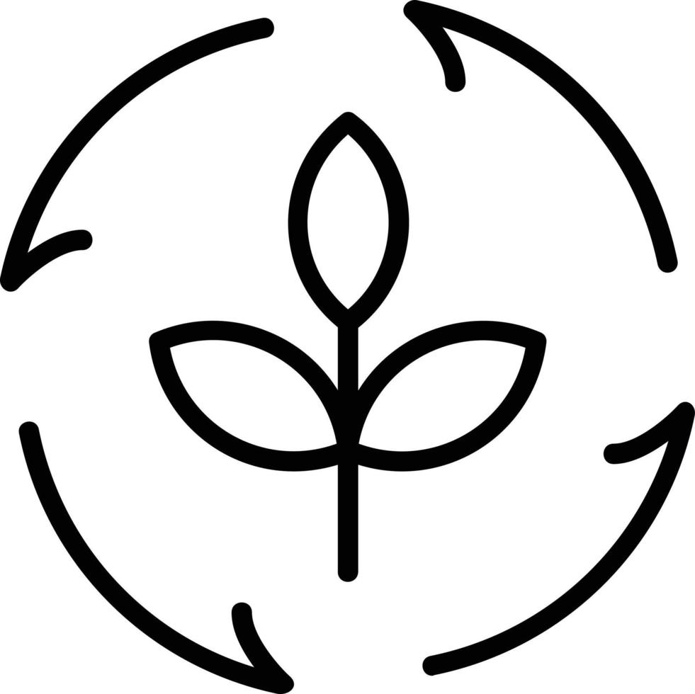 icono de línea de vector de planta